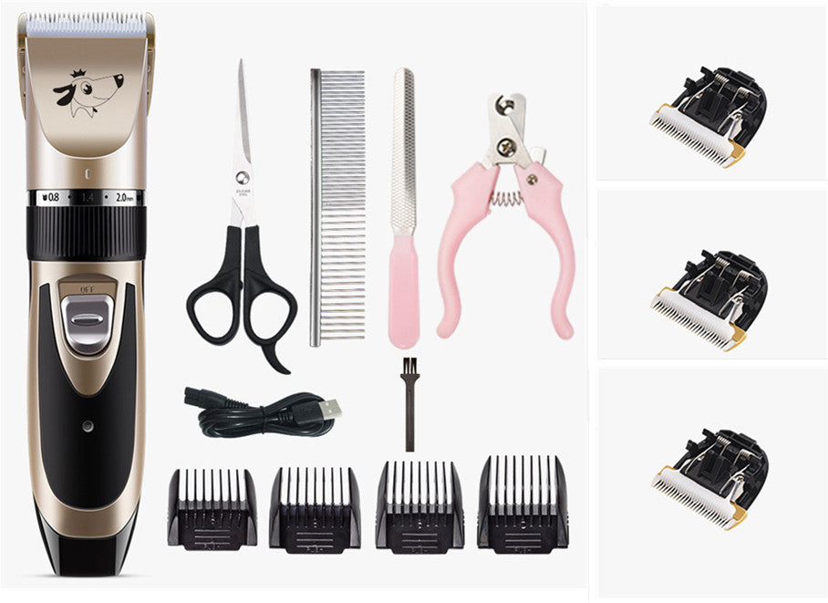 USB Rechargeable Electric Pet Clipper Razor Set Low Noise