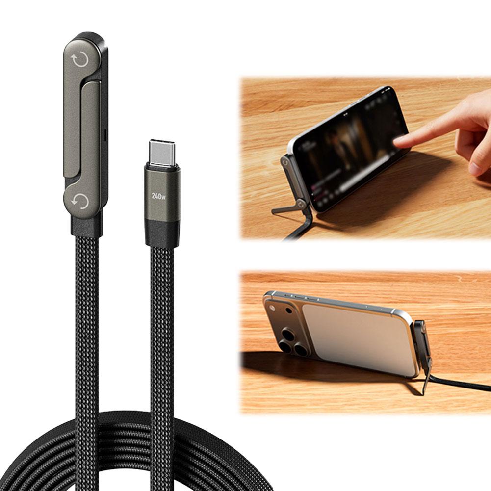 Fast Charging Foldable Bracket Data Cable 2-in-1 Data Wire