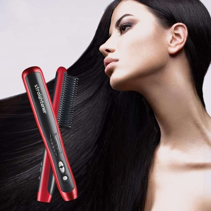 Hair straightener comb Roll and Straight