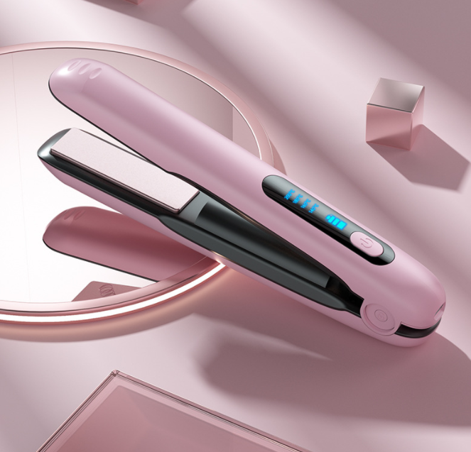 Wireless Hair Straightener Flat Iron Mini 2 IN 1 Roller USB 